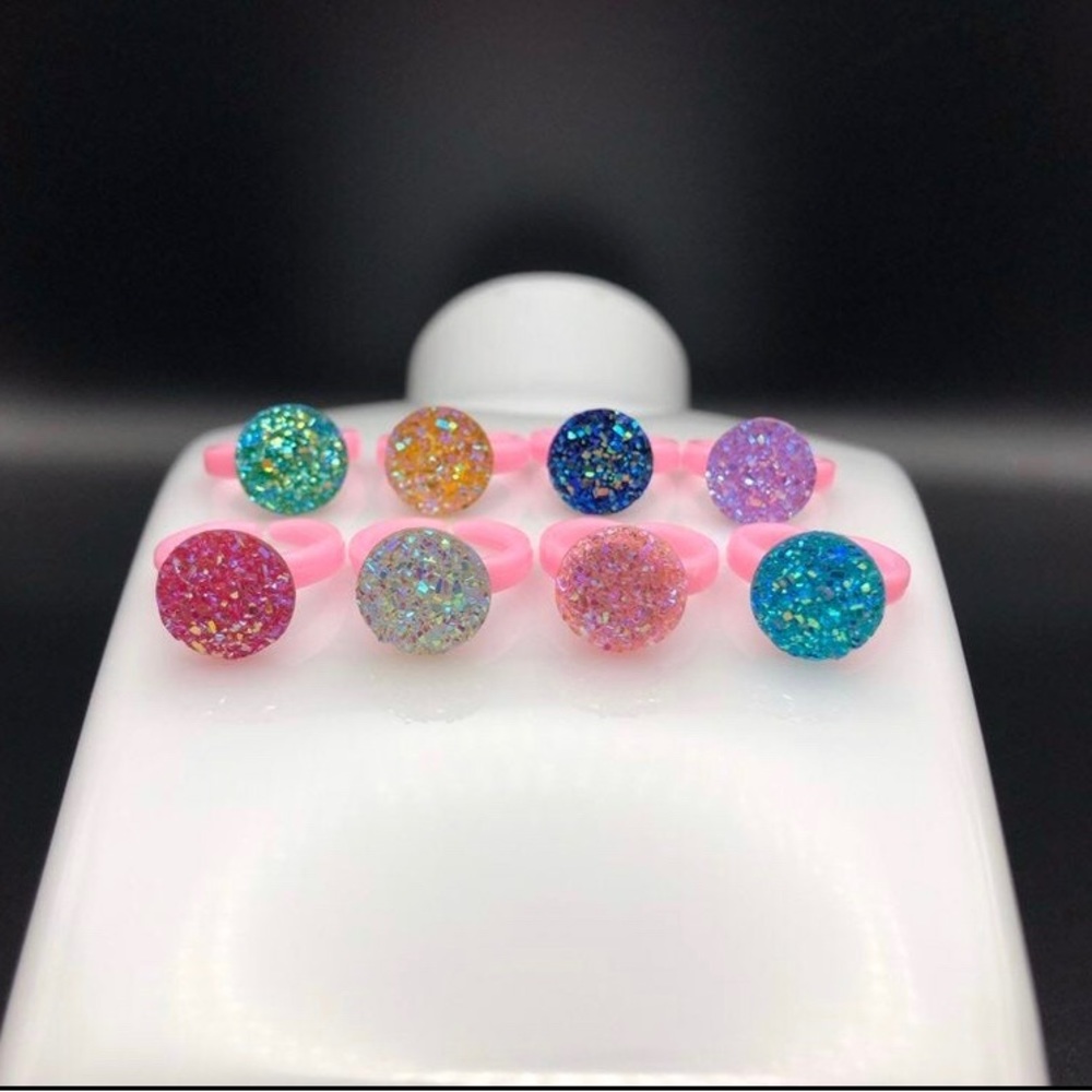 Resin Glitter Rhinestone Ring Set - Picture 5 of 5
